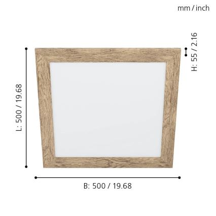 Eglo 99435 - LED-Deckenleuchte PIGLIONASSO LED/20W/230V 500x500 mm