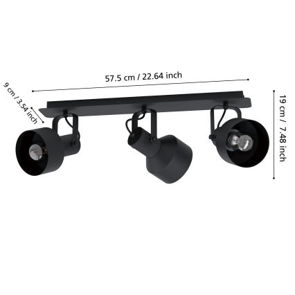 Eglo - Strahler 3xE27/28W/230V