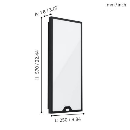 Eglo - LED Außenwandleuchte mit Sensor LED/18,5W/230V IP44