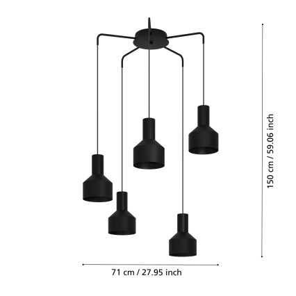 Eglo - Kronleuchter an einer Schnur 5xE27/40W/230V