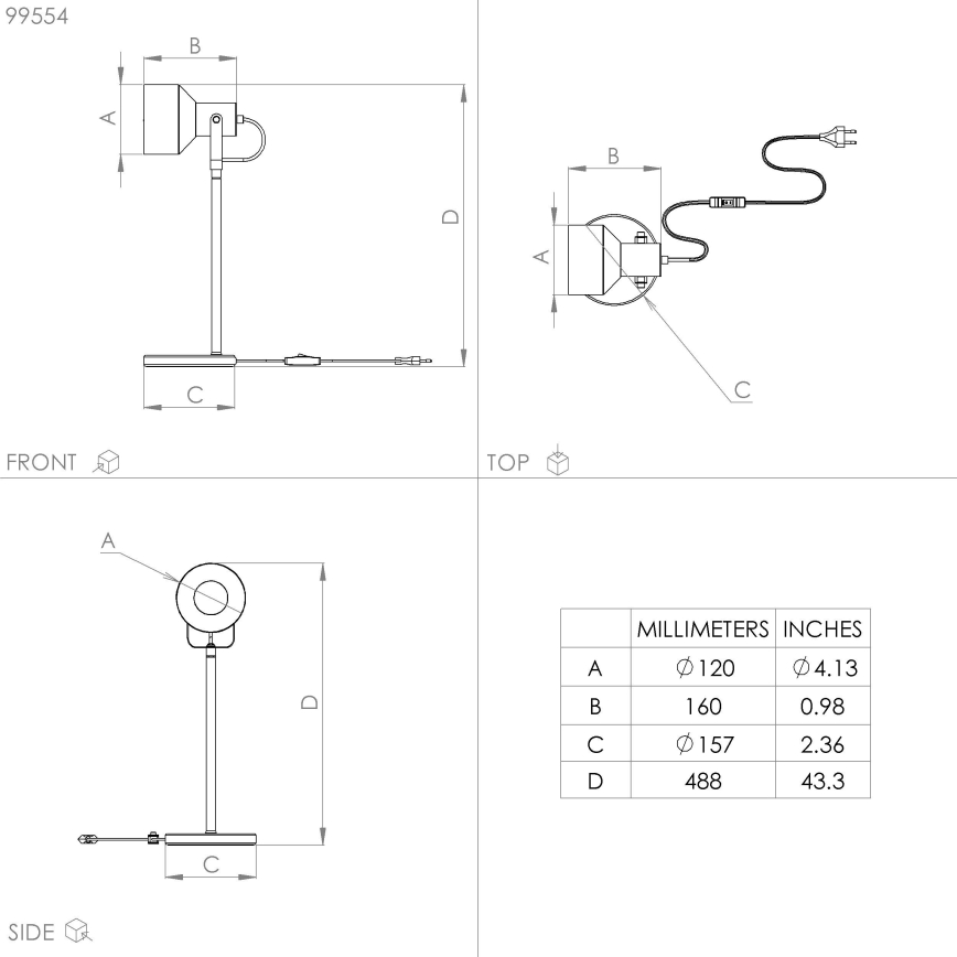 Eglo - Tischlampe 1xE27/28W/230V