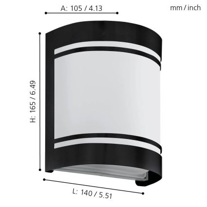 Eglo - Außenwandleuchte 1xE27/40W/230V IP44