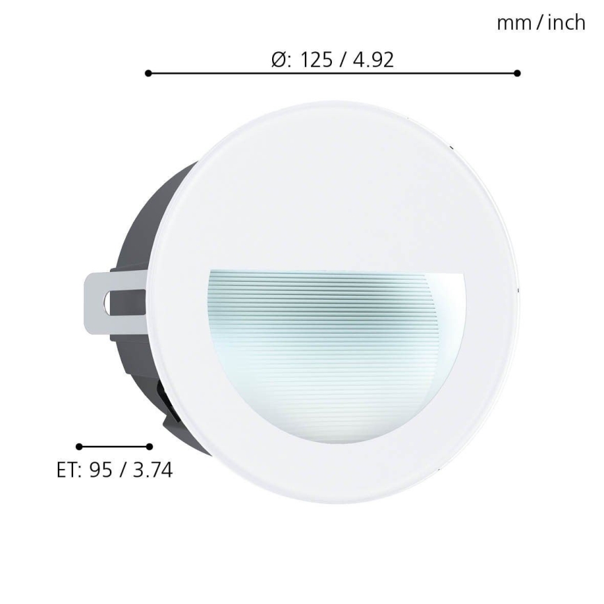 Eglo  - LED-Außeneinbauleuchte  LED/2,5W/230V IP65 weiß