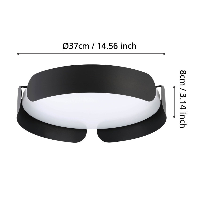 Eglo - LED-Deckenleuchte LED/20W/230V Ø 37 cm schwarz