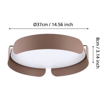 Eglo - LED-Deckenleuchte LED/20W/230V, Ø 37 cm, braun