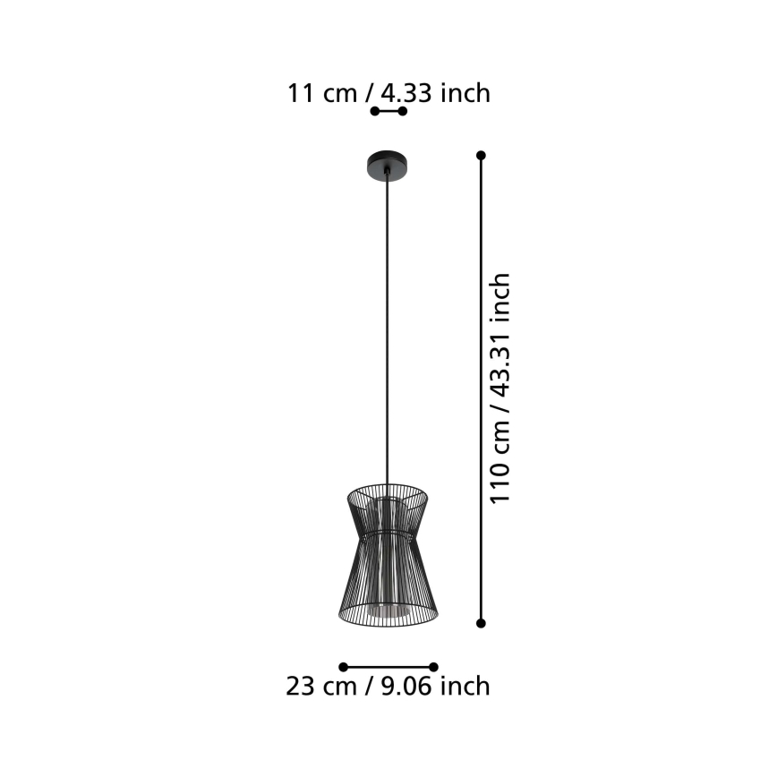 Eglo - Kronleuchter an einer Schnur 1xE27/40W/230V schwarz