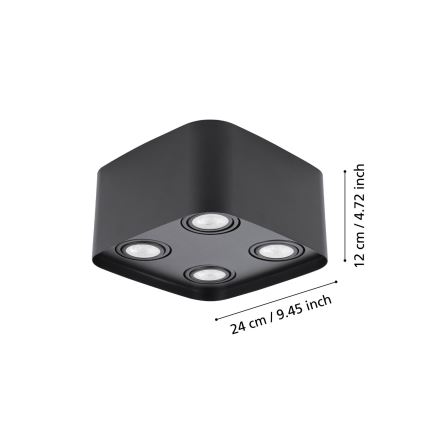 Eglo - Dimmbarer LED-RGBW-Strahler 4xGU10/5W/230V ZigBee