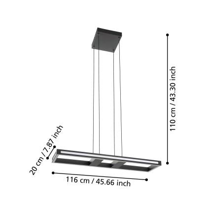Eglo - Dimmbare LED-Hängeleuchte LED/21W/230V 2700-6500K