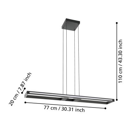 Eglo - Dimmbare LED-Hängeleuchte LED/33W/230V 2700-6500K
