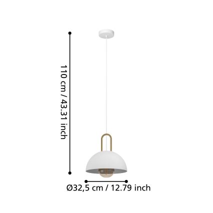 Eglo - Hängeleuchte 1xE27/40W/230V weiß