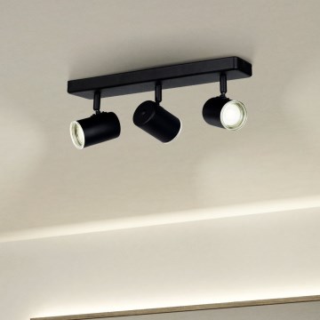 Eglo - Badezimmer-Spot 3x GU10/5W/230V, IP44, schwarz