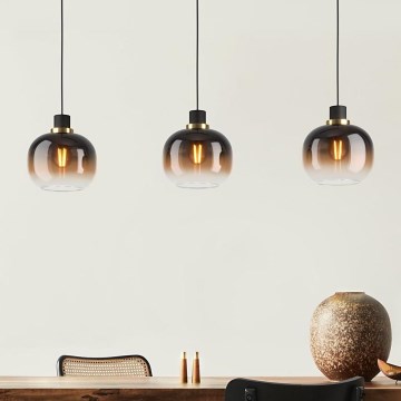 Eglo - Deckenleuchte an Kabel 3xE27/40W/230V Braun