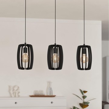Eglo - Deckenleuchte an Kabel 3xE27/40W/230V schwarz