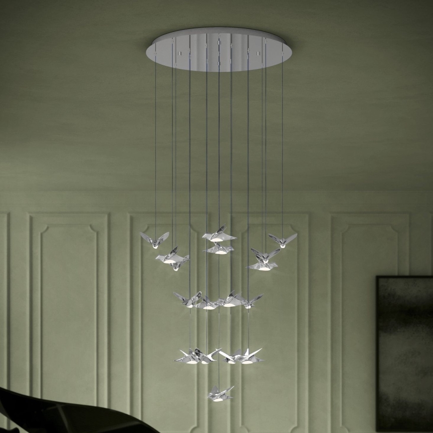 Eglo - Dimmbare LED-Hängeleuchte 17xLED/3W/230V 3000K glänzendes Chrom