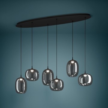 Eglo - Dimmbare LED-Hängeleuchte 6xLED/3,7W/230V 2700-6500K rauchig + Fernbedienung
