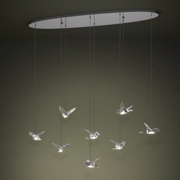 Eglo - Dimmbare LED-Hängeleuchte 8xLED/4,2W/230V 3000K glänzendes Chrom