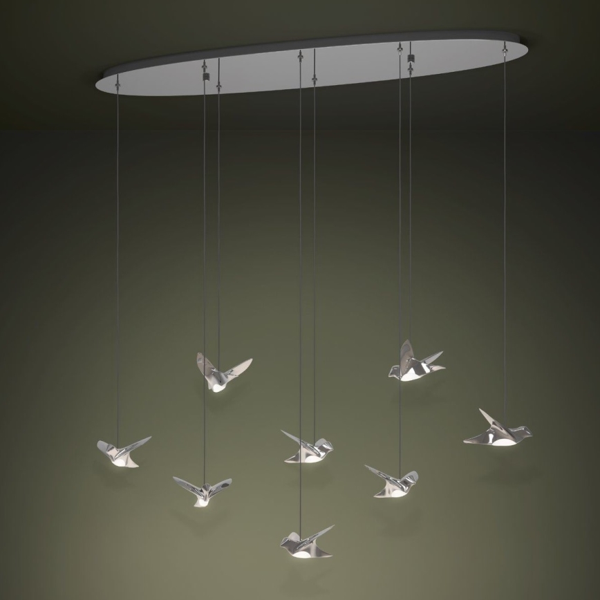 Eglo - Dimmbare LED-Hängeleuchte 8xLED/4,2W/230V 3000K glänzendes Chrom