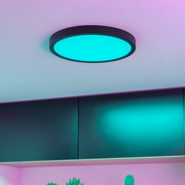 Eglo - dimmbare LED RGBW-Deckenleuchte für Badezimmer LED/14,3W/230V 2700-6500K Ø 27,8 cm IP44 schwarz