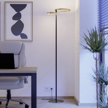 Eglo - dimmbare LED-Stehleuchte LED/16W/230V + LED/12W gold/schwarz