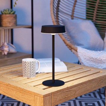 Eglo - Dimmbare, solaraufladbare Touch-Tischlampe LED/3W/5V 3000-6000K 1800 mAh IP44 schwarz