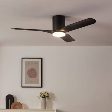 Eglo - Dimmbarer LED-Deckenventilator LED/17W/230V 3000/4000/5000K Ø 132 cm schwarz + Fernbedienung