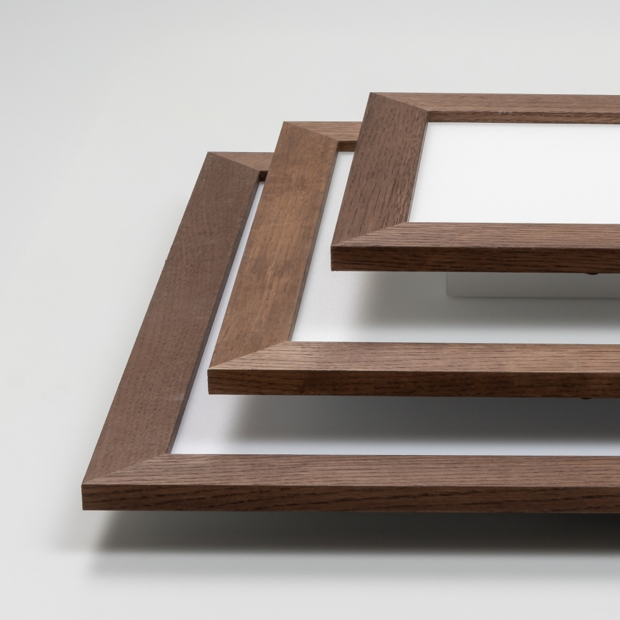 Eglo - Dimmbares LED-Anbaupanel POZZALLO WOOD LED/21W/230V 2700-6500K 49,5x49,5 cm dunkelbraun + Fernbedienung