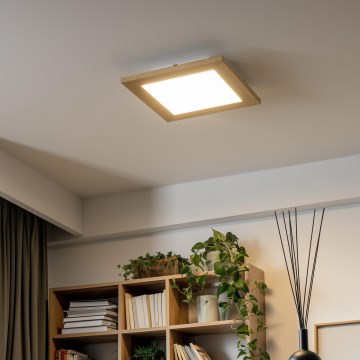 Eglo - Dimmbares LED-Anbaupanel SALOBRENA 2 WOOD LED/16W/230V 4000K 34x34 cm braun