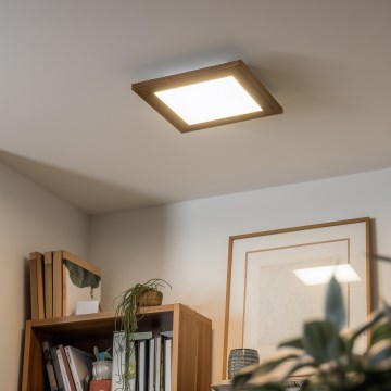 Eglo - Dimmbares LED-Anbaupanel SALOBRENA 2 WOOD LED/16W/230V 4000K 34x34 cm braun