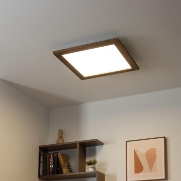Eglo - Dimmbares LED-Anbaupanel SALOBRENA 2 WOOD LED/25W/230V 4000K 49,5x49,5 cm dunkelbraun