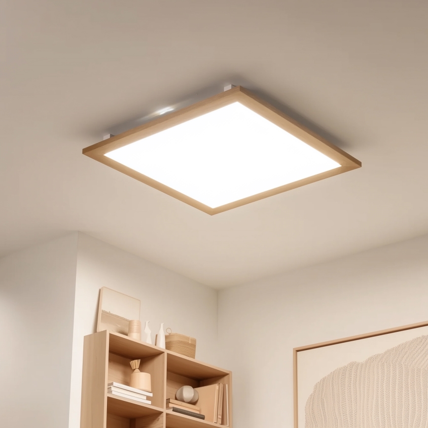 Eglo - Dimmbares LED-Anbaupanel SALOBRENA-CL WOOD LED/31W/230V 2700-6500K 64x64 cm braun