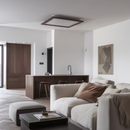 Eglo - Dimmbares LED-Anbaupanel SALOBRENA-CL WOOD LED/31W/230V 2700-6500K 64x64 cm dunkelbraun