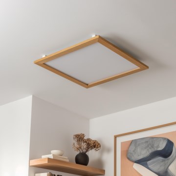Eglo - Dimmbares LED-Panel SALOBRENA-TW WOOD LED/32,5W/230V 2700-6500K 64x64 cm braun + Fernbedienung