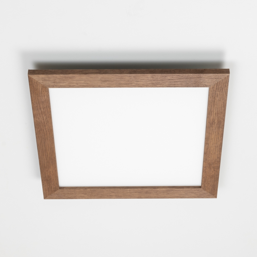 Eglo - Dimmbares LED-RGB-Anbaupanel SALOBRENA-C WOOD LED/24W/230V 2700-6500K 49,5x49,5 cm dunkelbraun + Fernbedienung