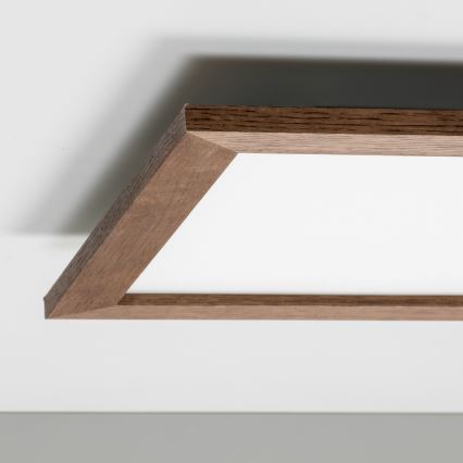 Eglo - Dimmbares LED-RGB-Anbaupanel SALOBRENA-C WOOD LED/24W/230V 2700-6500K 49,5x49,5 cm dunkelbraun + Fernbedienung