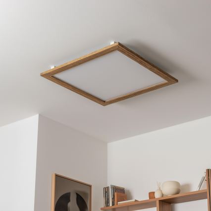 Eglo - Dimmbares LED-RGB-Anbaupanel SALOBRENA-C WOOD LED/30,5W/230V 2700-6500K 64x64 cm braun + Fernbedienung