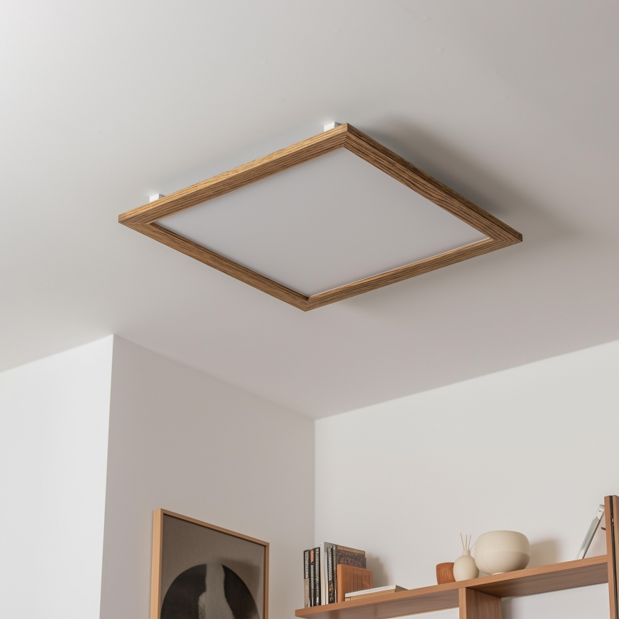 Eglo - Dimmbares LED-RGB-Anbaupanel SALOBRENA-C WOOD LED/30,5W/230V 2700-6500K 64x64 cm braun + Fernbedienung