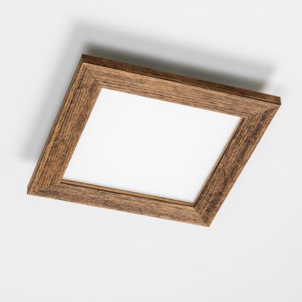 Eglo - Dimmbares LED-RGBW-Anbaupanel SALOBRENA-C WOOD LED/16W/230V 2700-6500K 34x34 cm braun + Fernbedienung