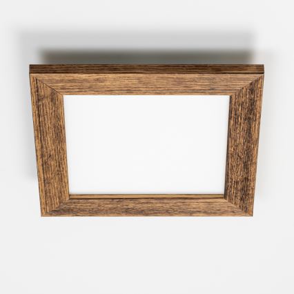 Eglo - Dimmbares LED-RGBW-Anbaupanel SALOBRENA-C WOOD LED/16W/230V 2700-6500K 34x34 cm braun + Fernbedienung