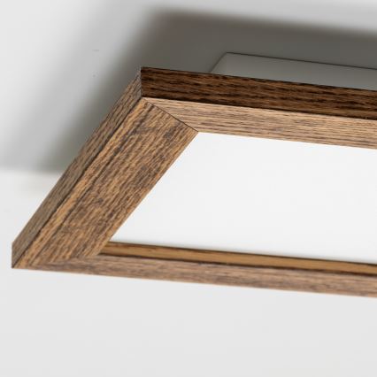 Eglo - Dimmbares LED-RGBW-Anbaupanel SALOBRENA-C WOOD LED/16W/230V 2700-6500K 34x34 cm braun + Fernbedienung
