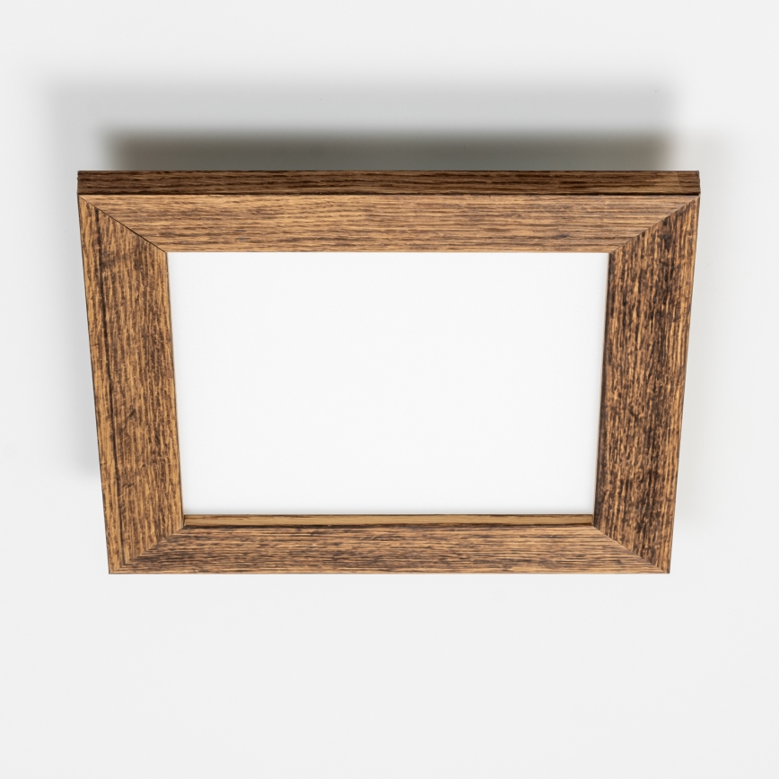 Eglo - Dimmbares LED-RGBW-Anbaupanel SALOBRENA-C WOOD LED/16W/230V 2700-6500K 34x34 cm braun + Fernbedienung