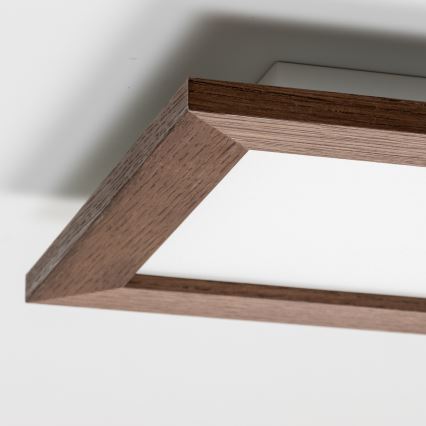 Eglo - Dimmbares LED-RGBW-Anbaupanel SALOBRENA-C WOOD LED/16W/230V 2700-6500K 34x34 cm dunkelbraun + Fernbedienung