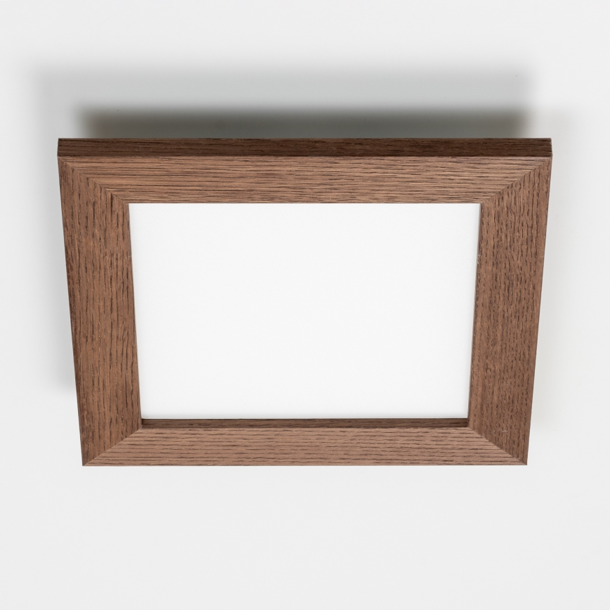 Eglo - Dimmbares LED-RGBW-Anbaupanel SALOBRENA-C WOOD LED/16W/230V 2700-6500K 34x34 cm dunkelbraun + Fernbedienung