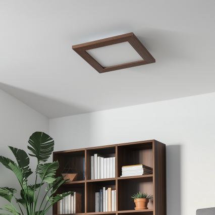 Eglo - Dimmbares LED-RGBW-Anbaupanel SALOBRENA-C WOOD LED/16W/230V 2700-6500K 34x34 cm dunkelbraun + Fernbedienung