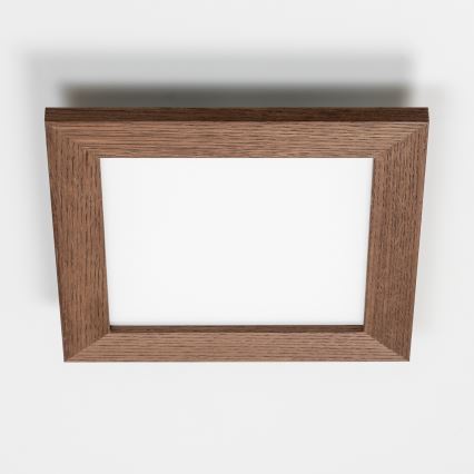 Eglo - Dimmbares LED-RGBW-Anbaupanel SALOBRENA-C WOOD LED/16W/230V 2700-6500K 34x34 cm dunkelbraun + Fernbedienung