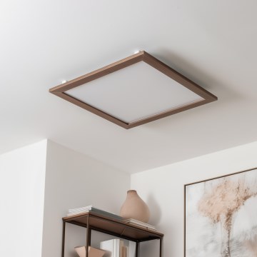 Eglo - Dimmbares LED-RGBW-Anbaupanel SALOBRENA-C WOOD LED/30,5W/230V 2700-6500K 64x64 cm dunkelbraun + Fernbedienung