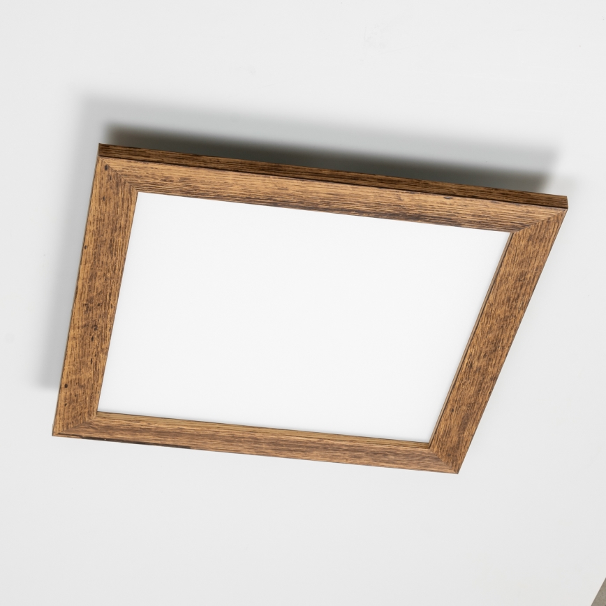 Eglo - Dimmbares LED-RGBW-Anbaupanel SALOBRENA-C WOOD LED/21W/230V 2700-6500K 49,5x49,5 cm braun + Fernbedienung
