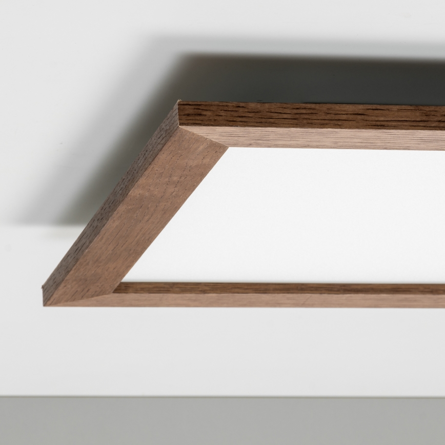 Eglo - Dimmbares LED-RGBW-Anbaupanel SALOBRENA-C WOOD LED/21W/230V 2700-6500K 49,5x49,5 cm dunkelbraun + Fernbedienung