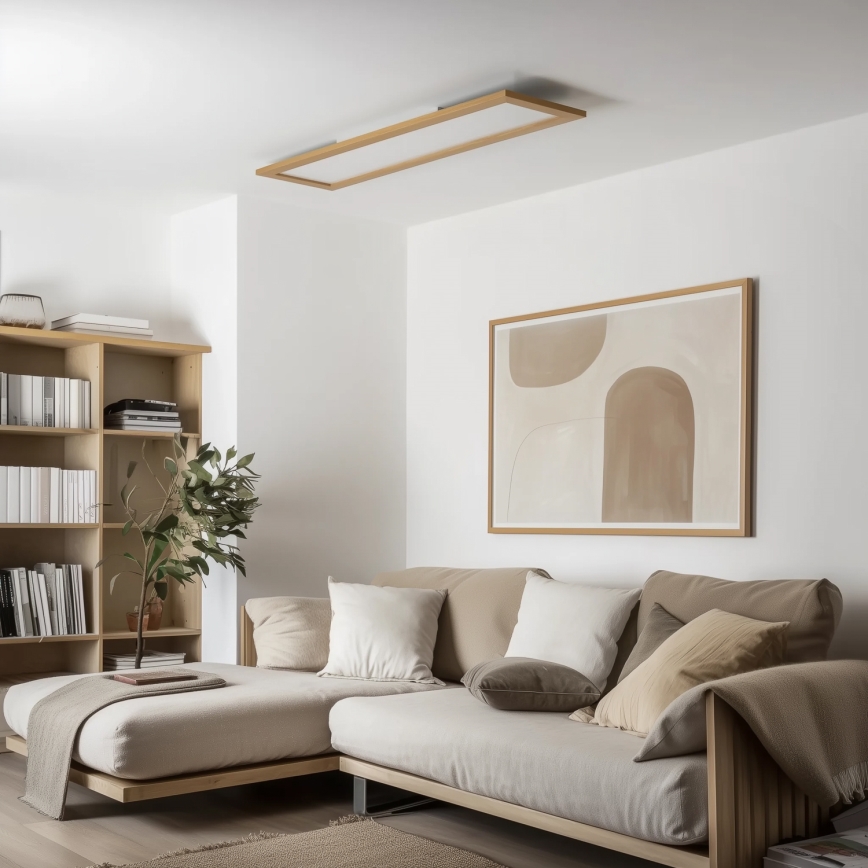 Eglo - Dimmbares LED-RGBW-Panel SALOBRENA-C WOOD LED/31W/230V 2700-6500K 34x124 cm braun + Fernbedienung