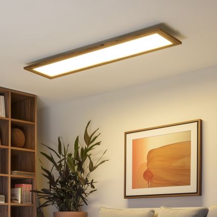 Eglo - Dimmbares LED-RGBW-Panel SALOBRENA-C WOOD LED/31W/230V 2700-6500K 34x124 cm braun + Fernbedienung