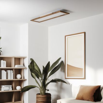 Eglo - Dimmbares LED-RGBW-Panel SALOBRENA-C WOOD LED/31W/230V 2700-6500K 34x124 cm braun + Fernbedienung